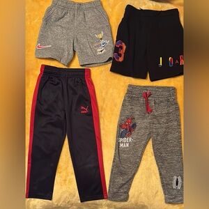 Puma and Spider-Man Kids Shorts and Pants Set - Gray, Black, and Navy